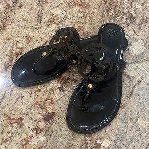 Tory Bruch Miller Black Leather Sandel S:12